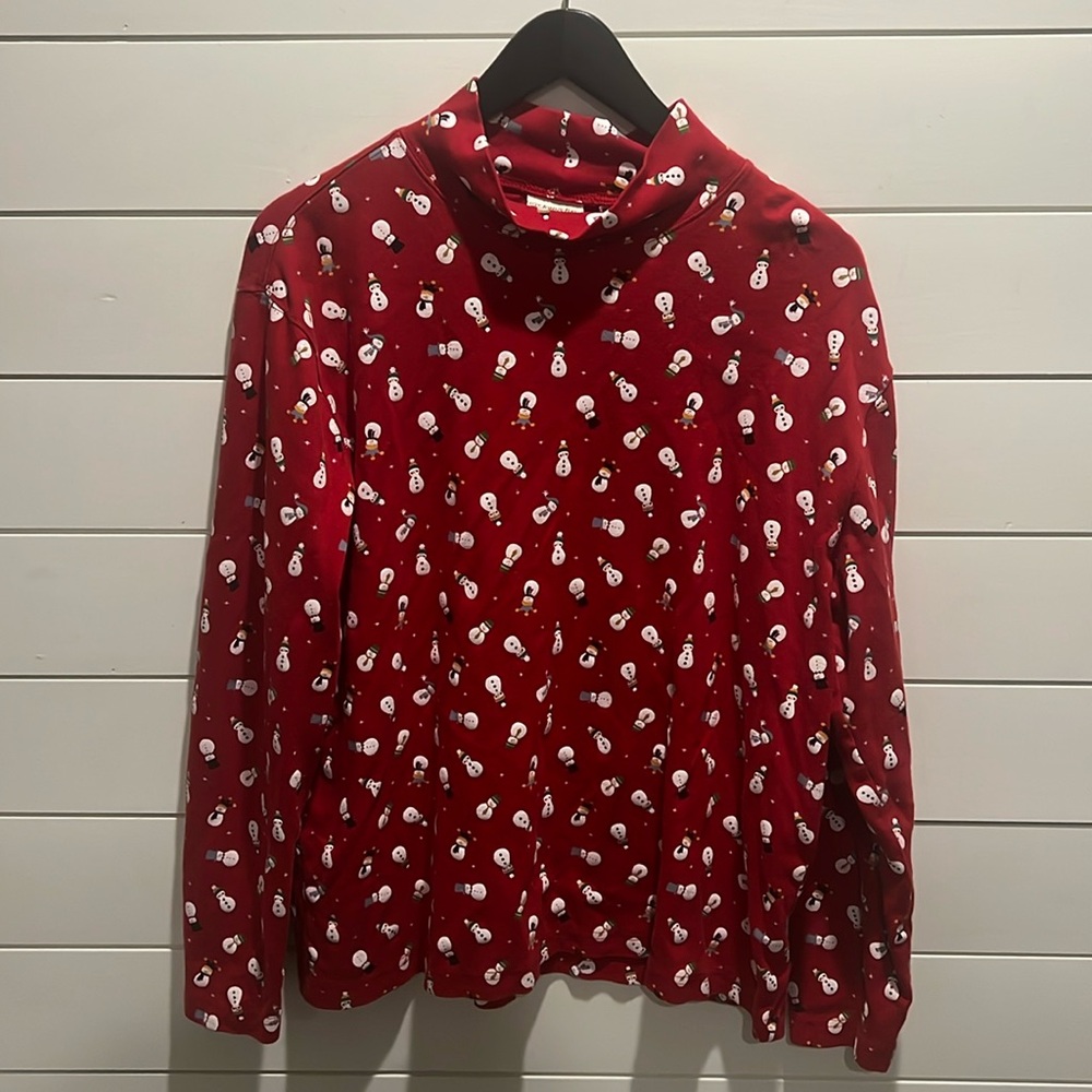 Snowman mock neck long sleeve